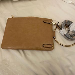 NWT inc brand tan clutch/shoulder bag. Style- Charlii